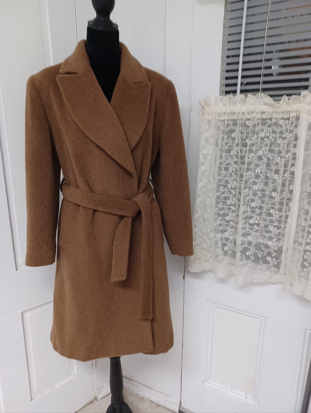 Jones New York Camel Wrap Belted Trench Coat